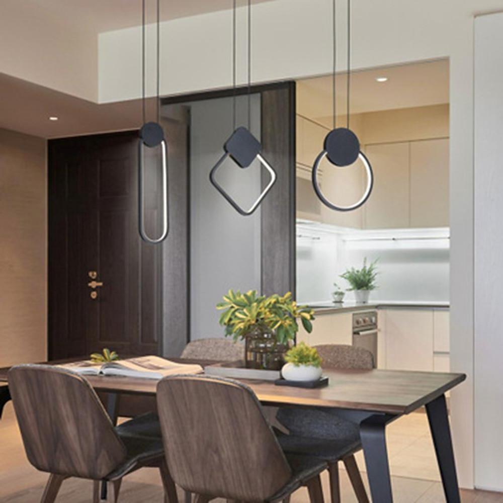 Geometric Dimmable LED Pendant Light – Modern Aluminum Hanging Lamp