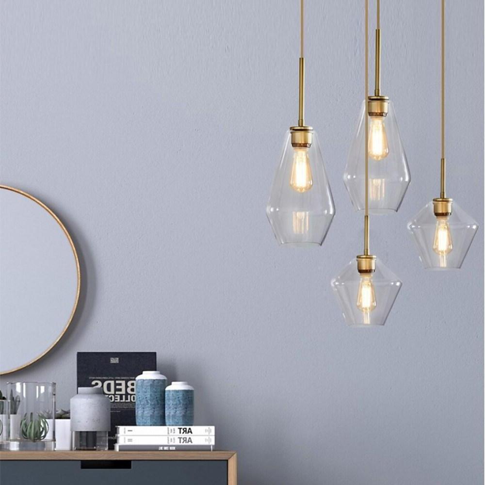 Nordic Industrial Glass Pendant Light with Copper Finish