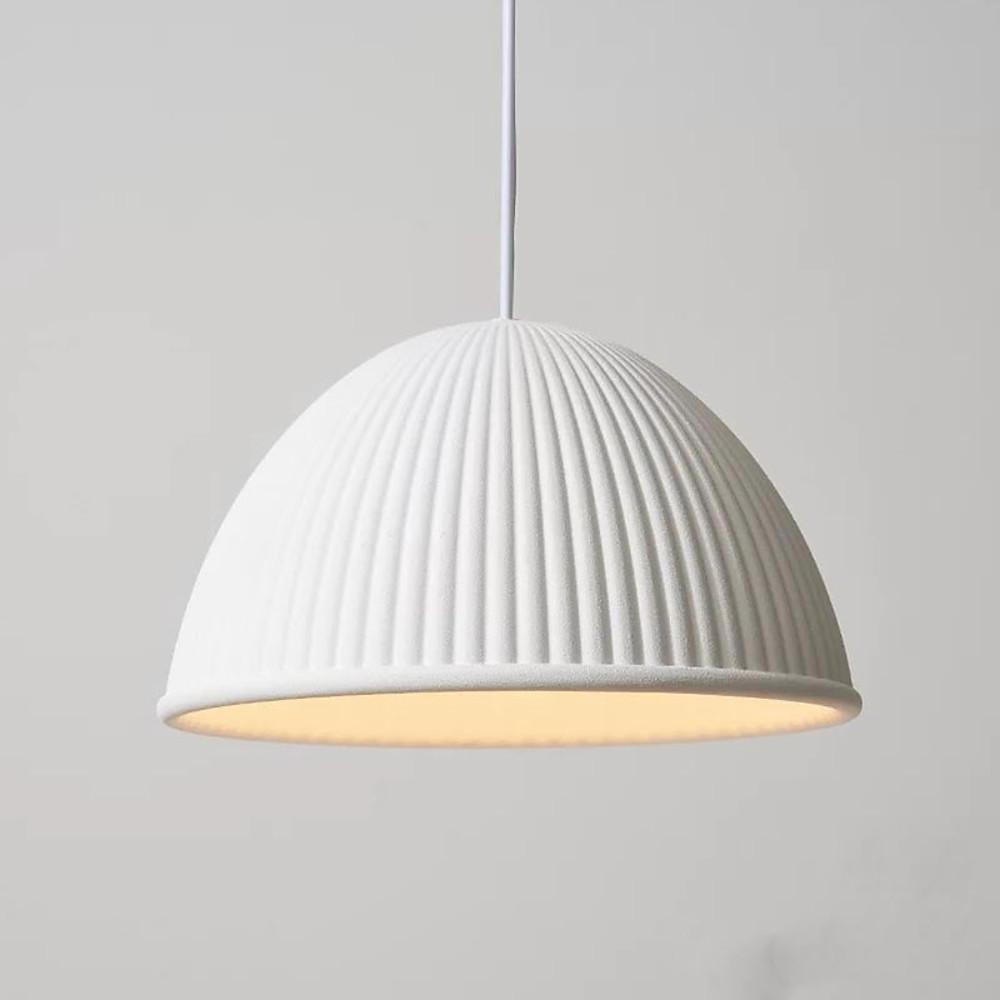 Industrial Pendant Light with Cement Shade & Metal Accent