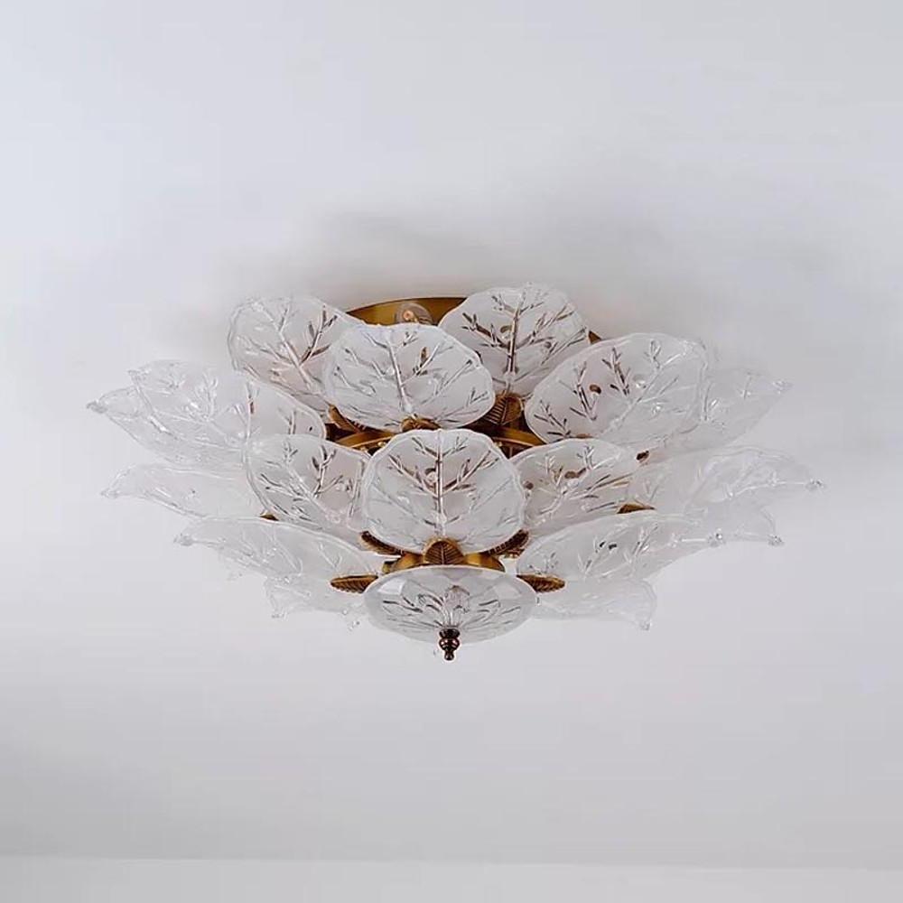 Leaf Flush Mount Ceiling Light • Metal & Glass LED Fixture