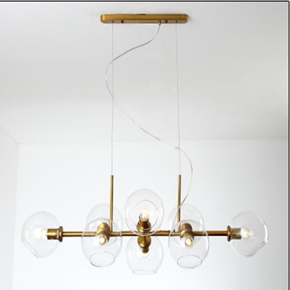 Nordic Glass Bubble Chandelier with Metal Frame – 8-Light