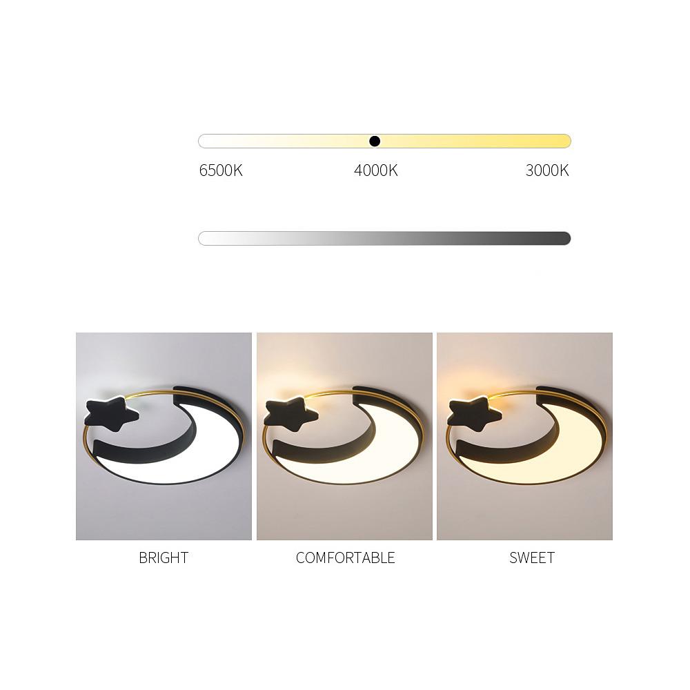 Moon and Star Dimmable LED Flush Mount Light for Kids Bedroom