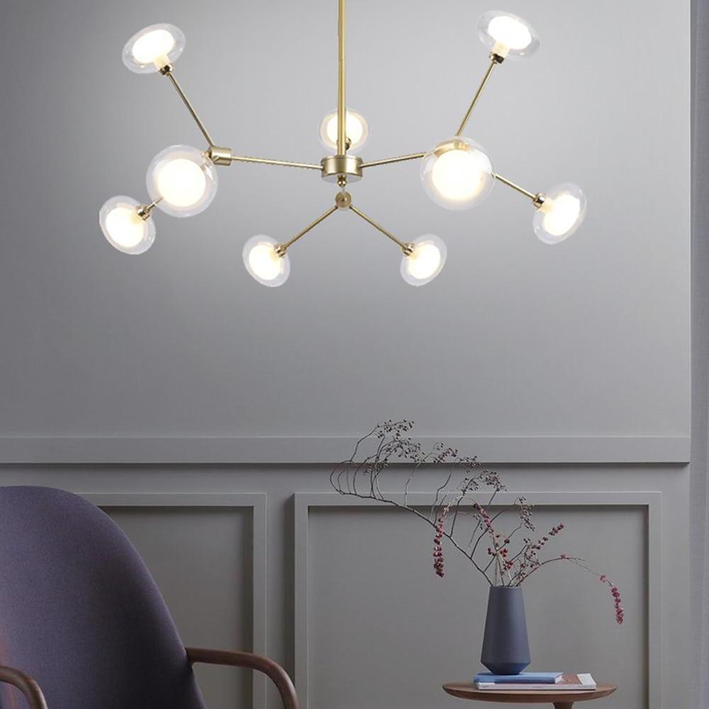 9-Light Glass Sputnik Chandelier - Nordic Modern Cluster Pendant