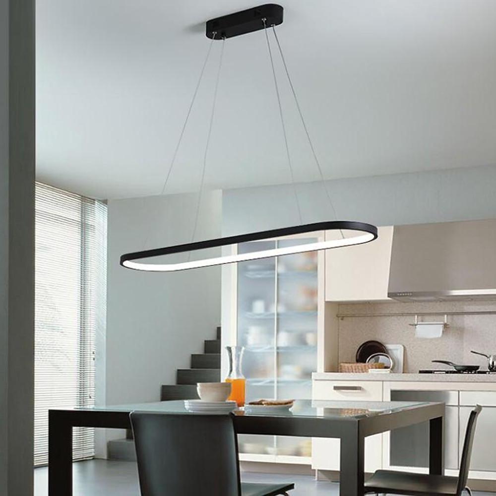 Modern Rounded Rectangle Pendant Light – LED Acrylic & Aluminum
