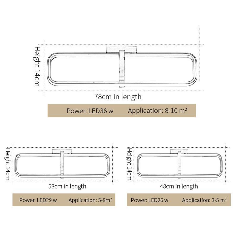 Modern Geometric LED Flush Mount Ceiling Light - Dimmable