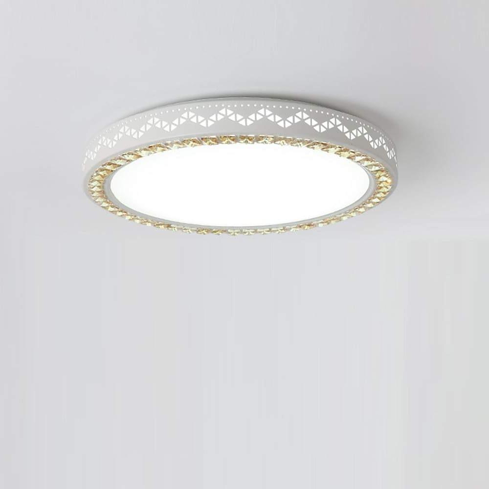 Modern Geometric LED Flush Mount Ceiling Light White Acrylic 12"