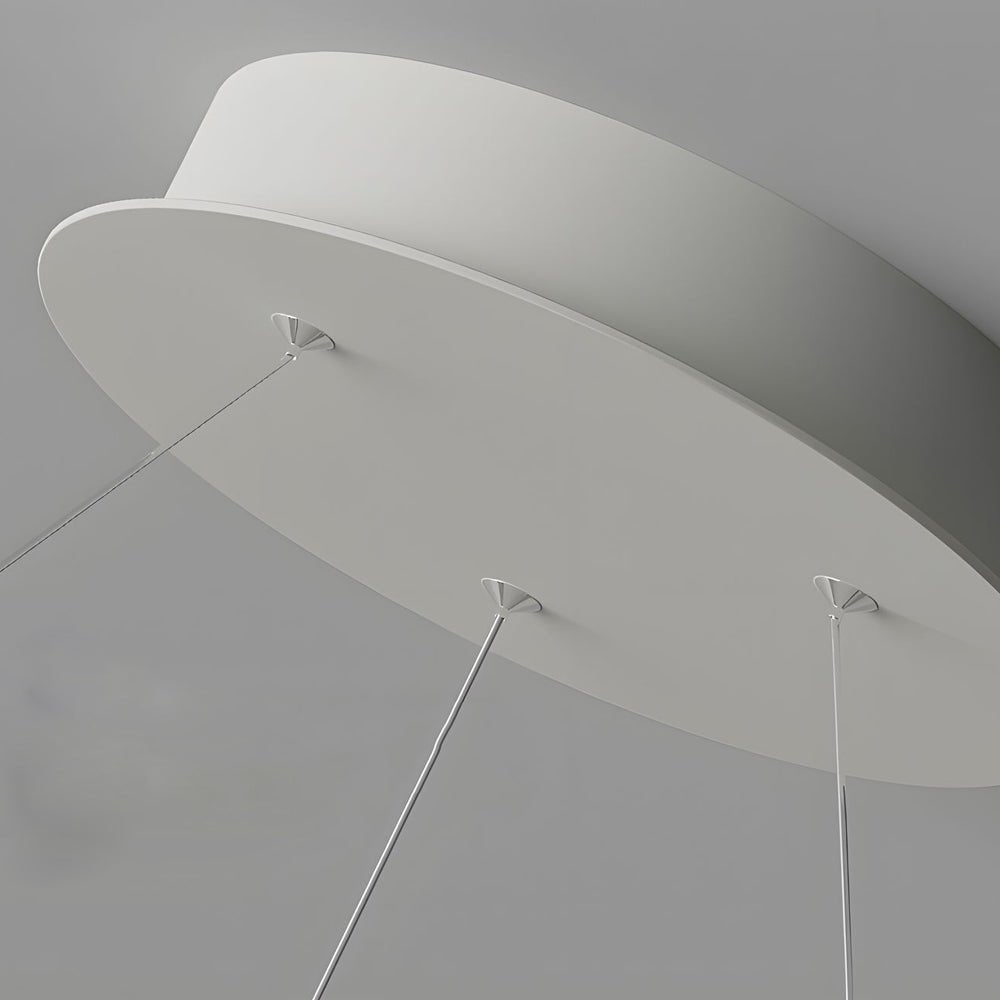 Modern Ring LED Pendant Light with Acrylic Shade - Adjustable Height