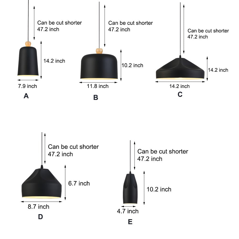 Modern Aluminum LED Pendant Light - Adjustable Dome Hanging Lamp