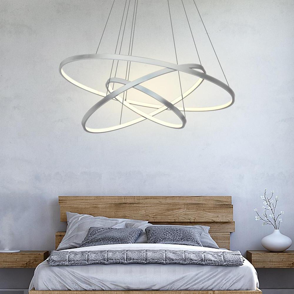 3-Ring Interweaved Circle LED Pendant Light Aluminum Acrylic