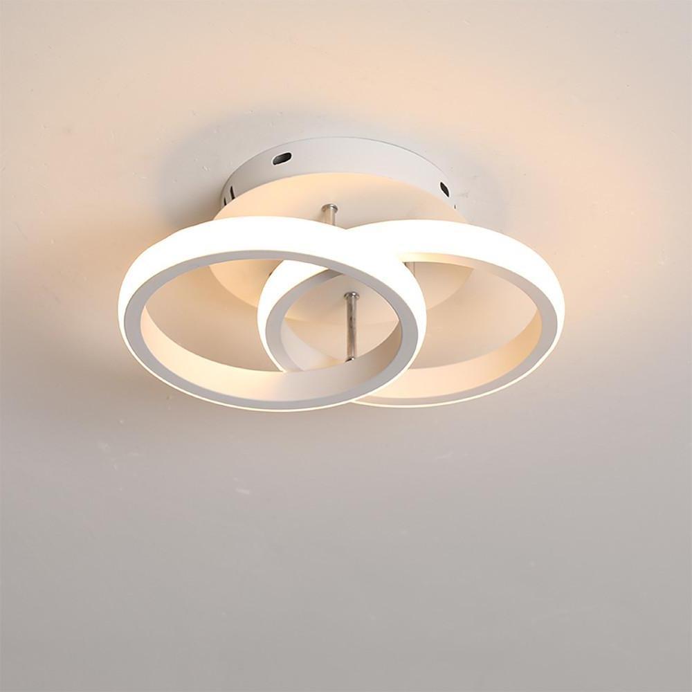 Modern Dual Circle LED Flush Mount Metal Ceiling Light