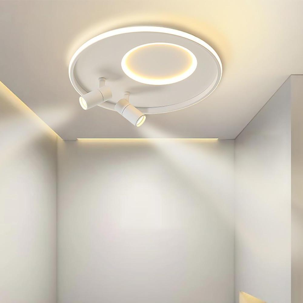 Modern LED Flush Mount Ceiling Light with Dual Spotlights