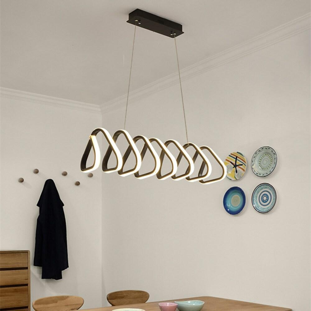 Modern Triangular LED Pendant Light - Acrylic Wave Design