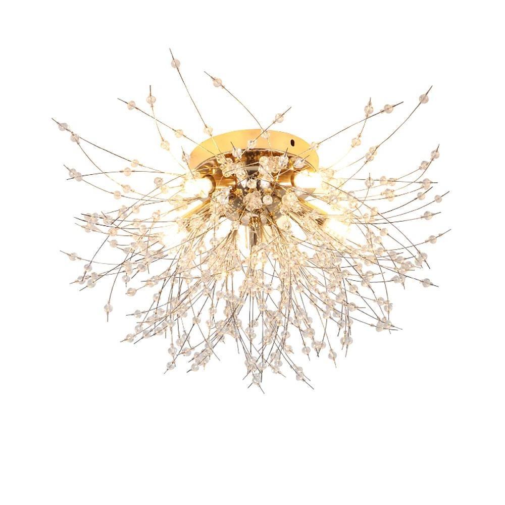 5-Light Crystal Flush Mount Ceiling Light Modern Firework Design