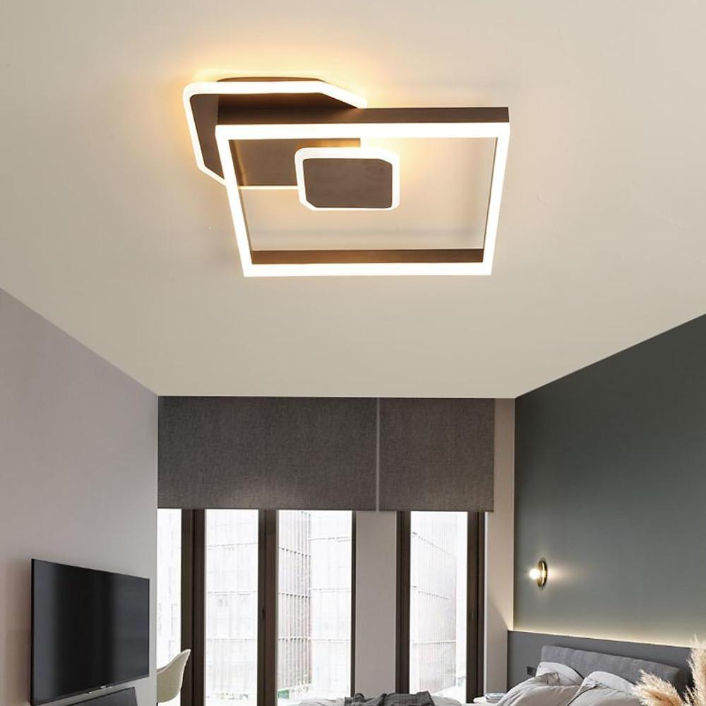 Geometric Square LED Flush Mount Ceiling Light - Dimmable