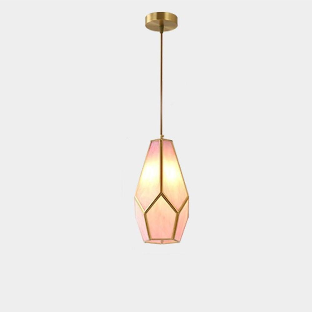 Elongated Cylindrical Glass Pendant Light with Brass Finish