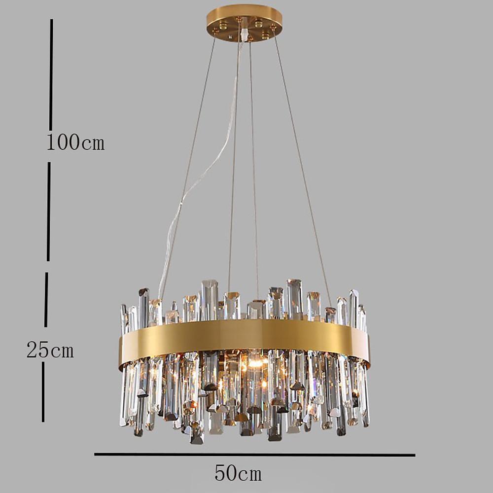 Modern Crystal Chandelier with Brass Finish - 8 to 16 Light