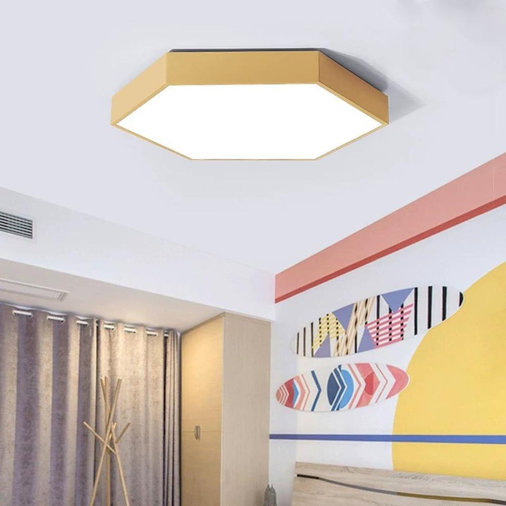 Hexagon LED Flush Mount Ceiling Light Modern Metal Design