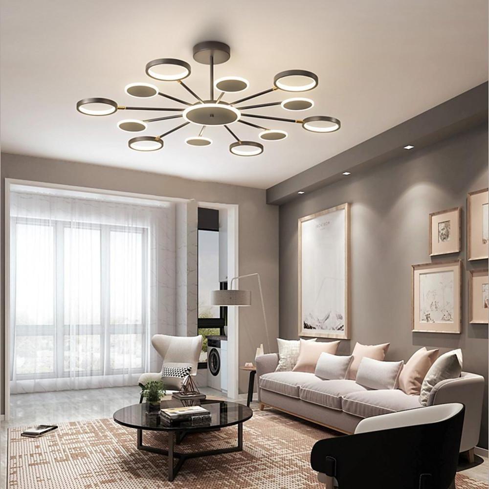 Modern Multi-Circle Pendant Light Acrylic Aluminum LED Chandelier