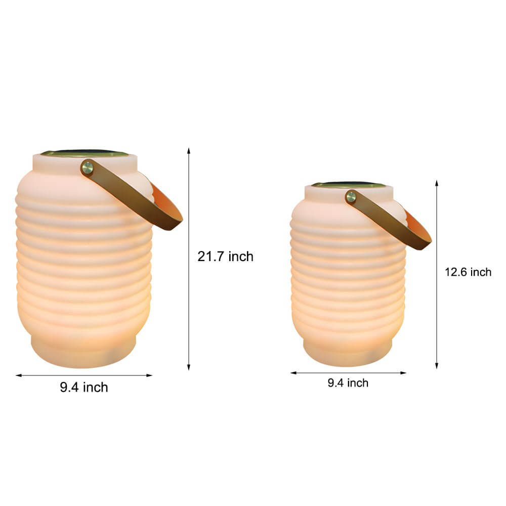 Portable RGB LED Outdoor Lantern with Speaker & Solar Power