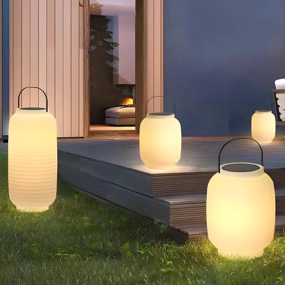 Portable RGB LED Outdoor Lantern with Speaker & Solar Power