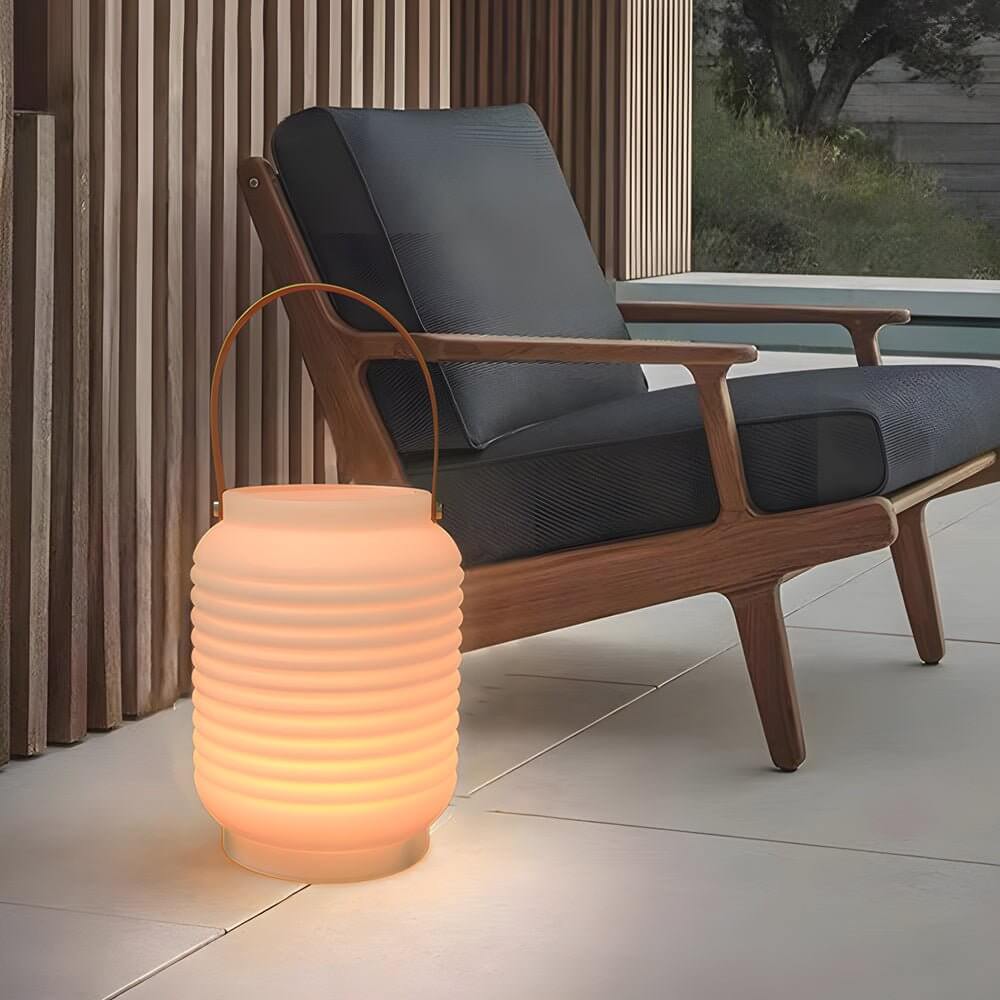 Portable RGB LED Outdoor Lantern with Speaker & Solar Power