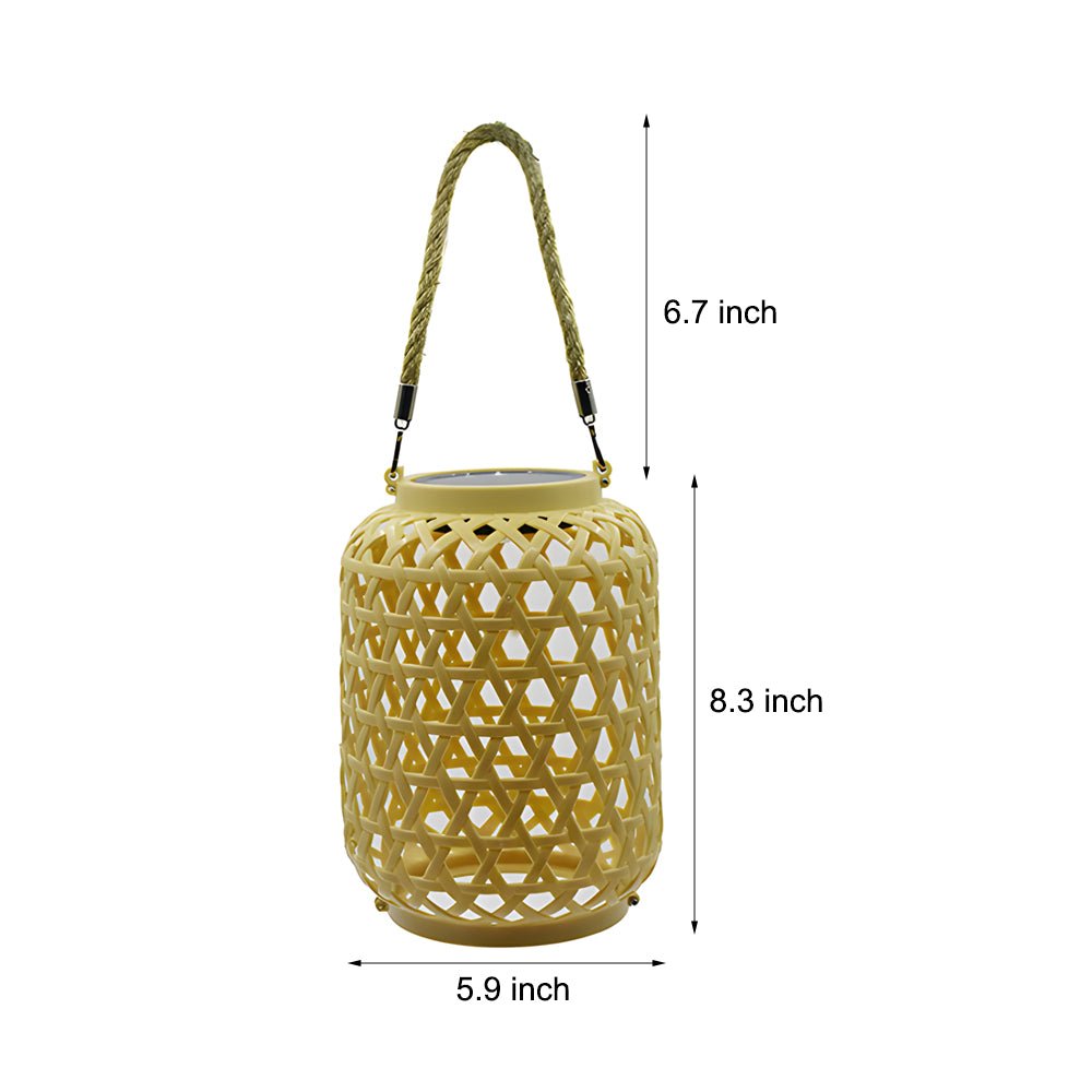 Solar Rattan Lantern Outdoor LED Garden Light Portable Hanging