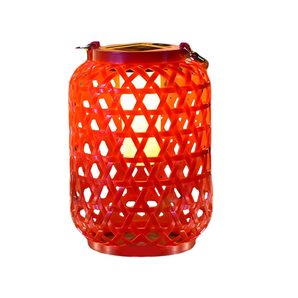 Solar Rattan Lantern Outdoor LED Garden Light Portable Hanging