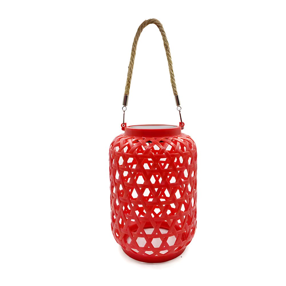 Solar Rattan Lantern Outdoor LED Garden Light Portable Hanging