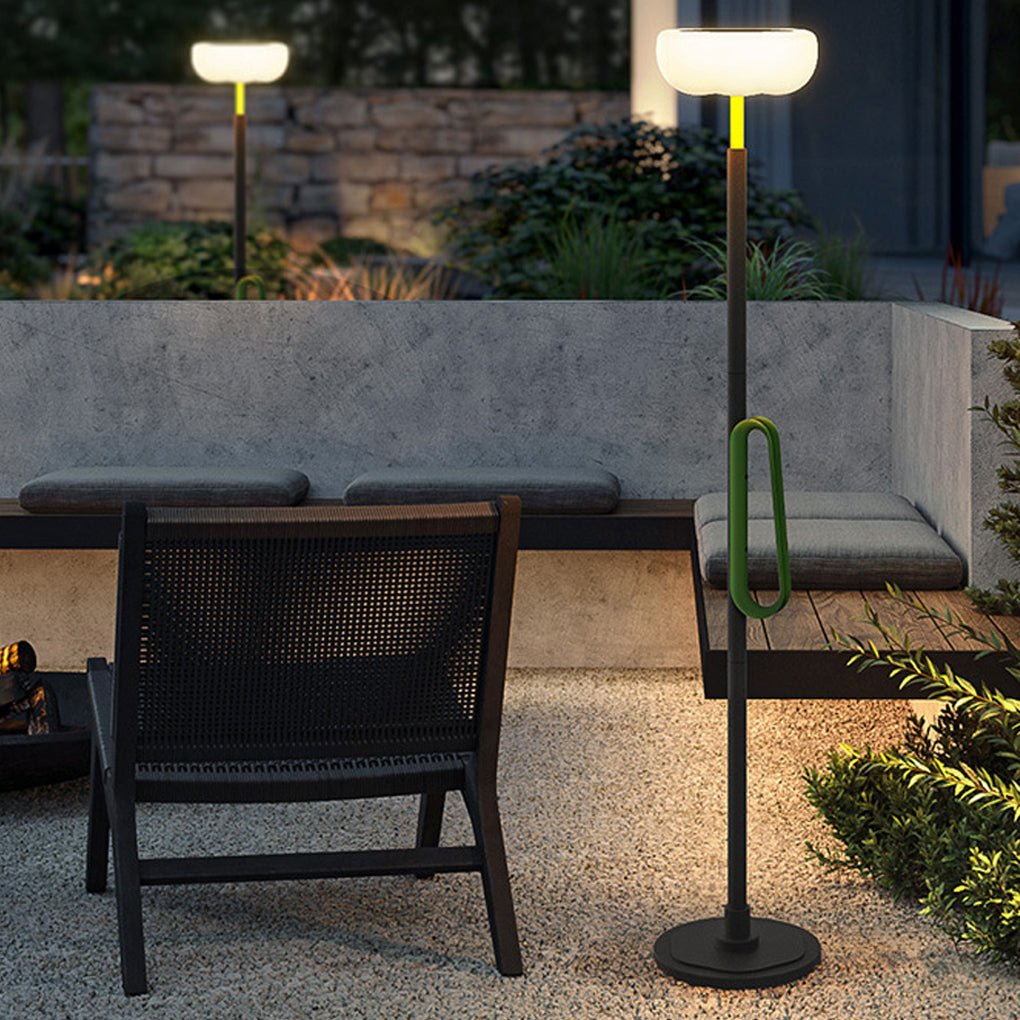 76" Solar Powered Outdoor Torchiere Floor Lamp with LED