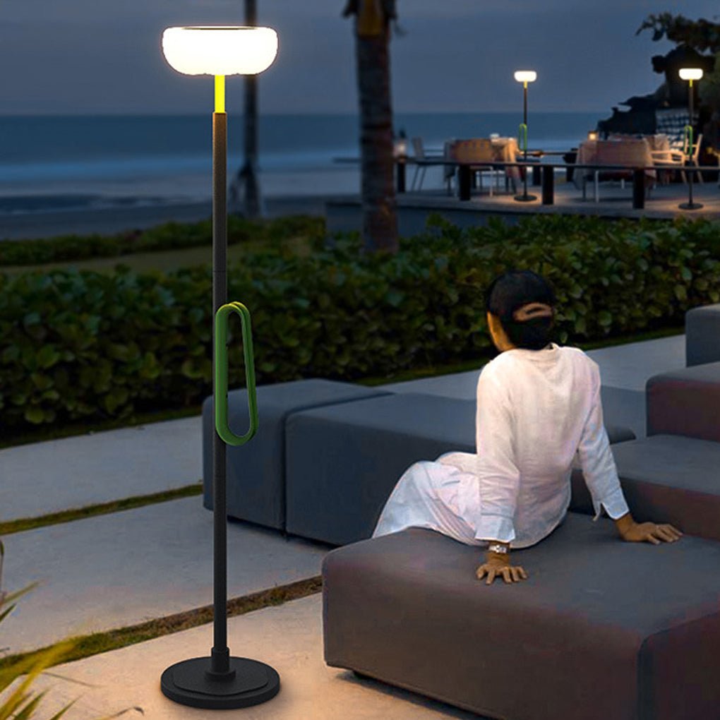 76" Solar Powered Outdoor Torchiere Floor Lamp with LED