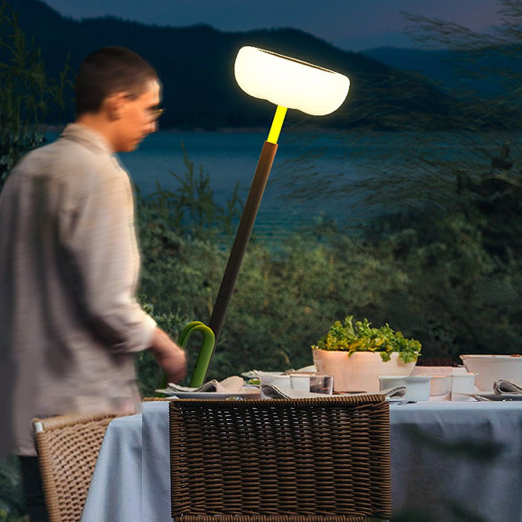 76" Solar Powered Outdoor Torchiere Floor Lamp with LED