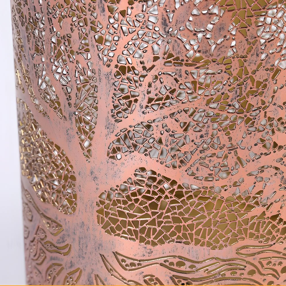 Retro Solar Lantern with Tree Projection | Waterproof Outdoor Light