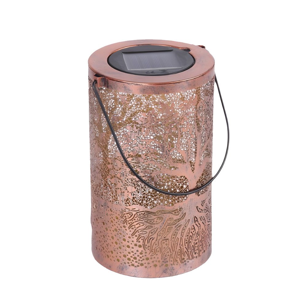 Retro Solar Lantern with Tree Projection | Waterproof Outdoor Light