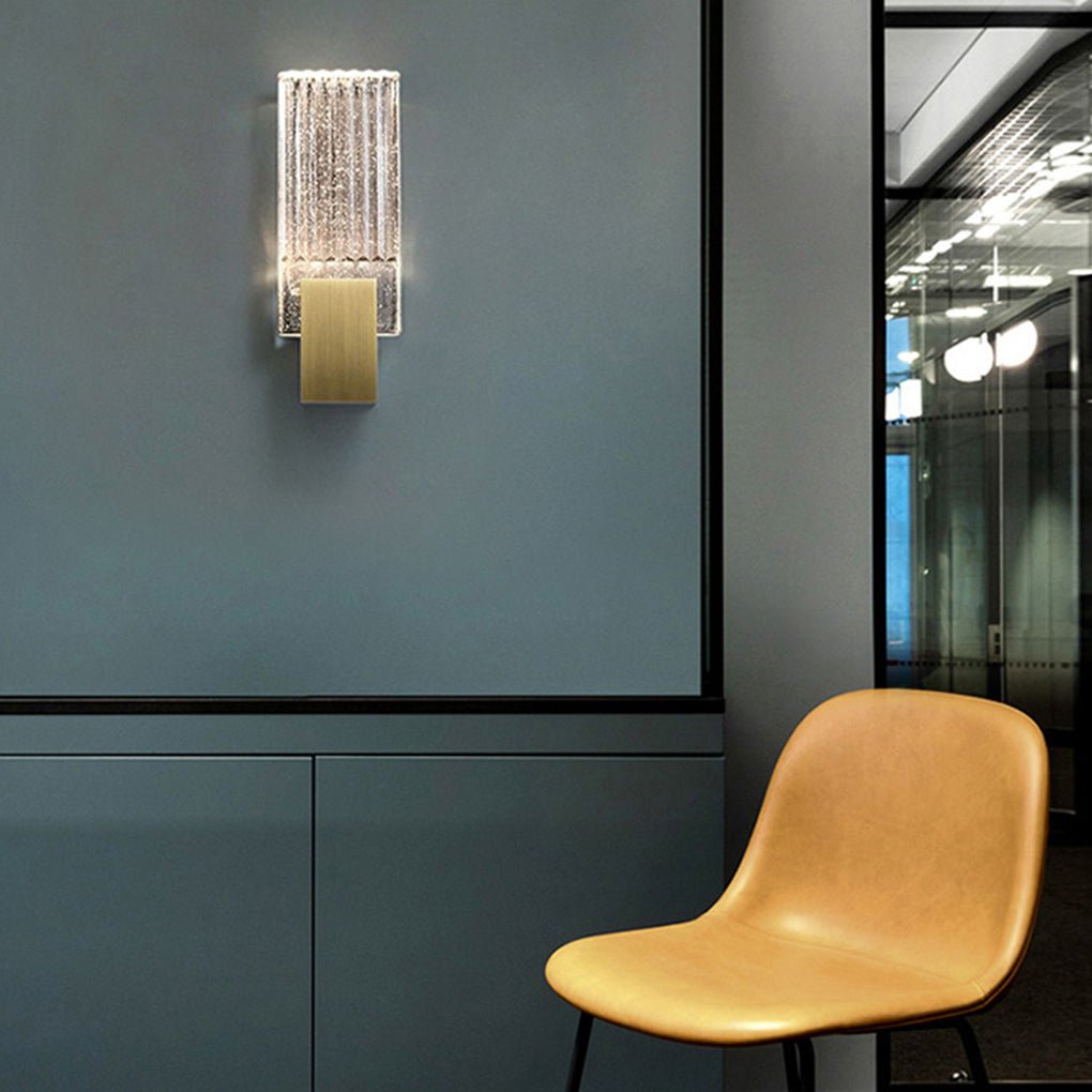 Modern Crystal Wall Sconce - LED Stainless Steel Gold Finish