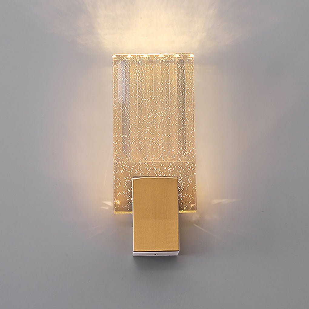 Modern Crystal Wall Sconce - LED Stainless Steel Gold Finish