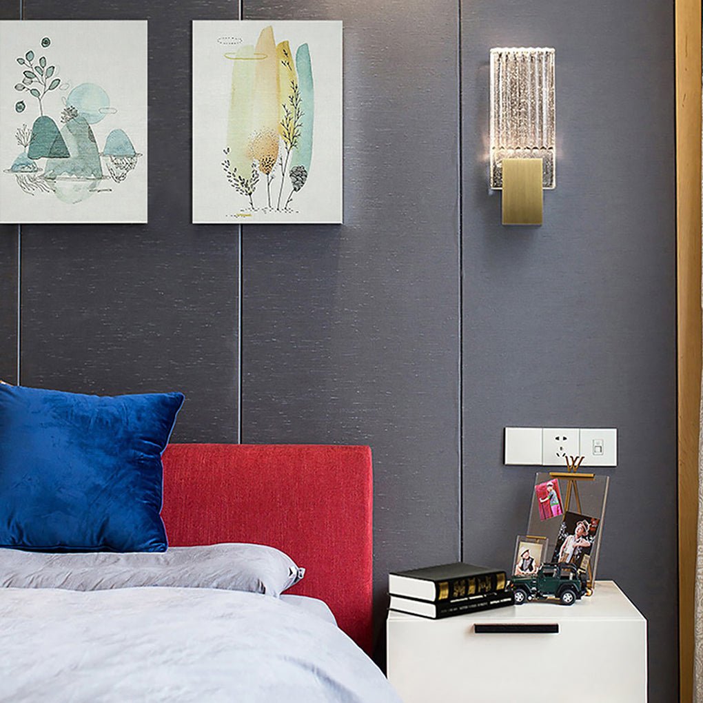 Modern Crystal Wall Sconce - LED Stainless Steel Gold Finish