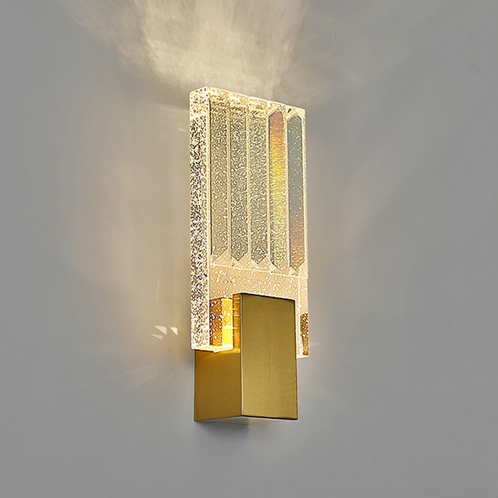 Modern Crystal Wall Sconce - LED Stainless Steel Gold Finish
