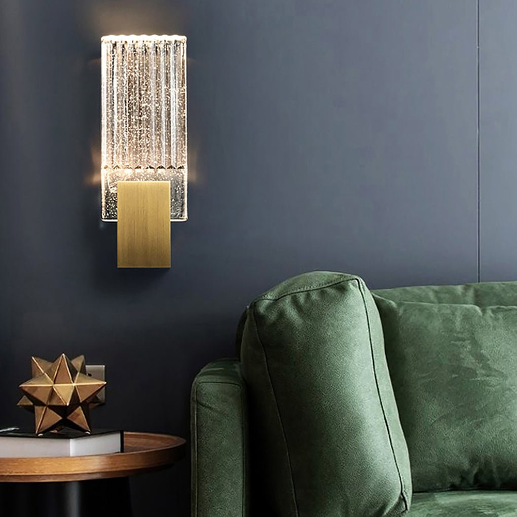 Modern Crystal Wall Sconce - LED Stainless Steel Gold Finish