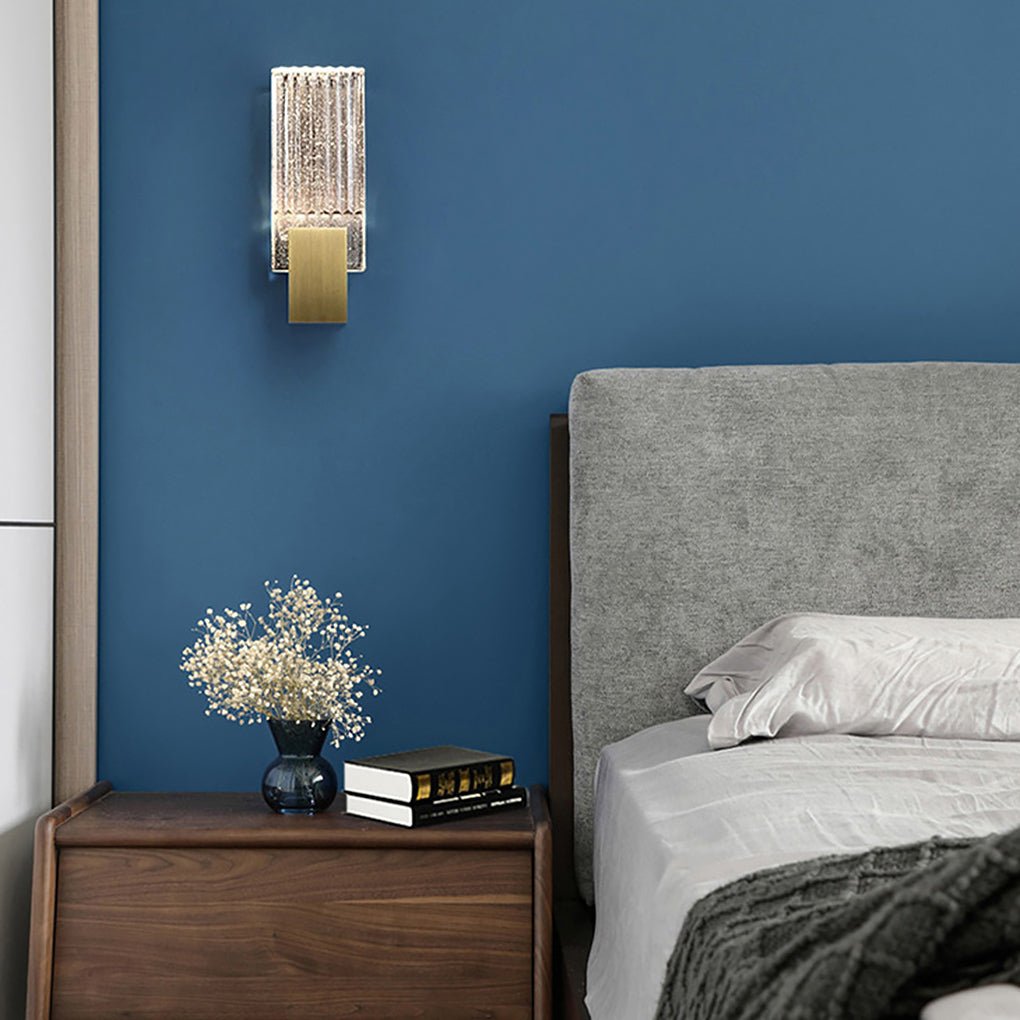 Modern Crystal Wall Sconce - LED Stainless Steel Gold Finish