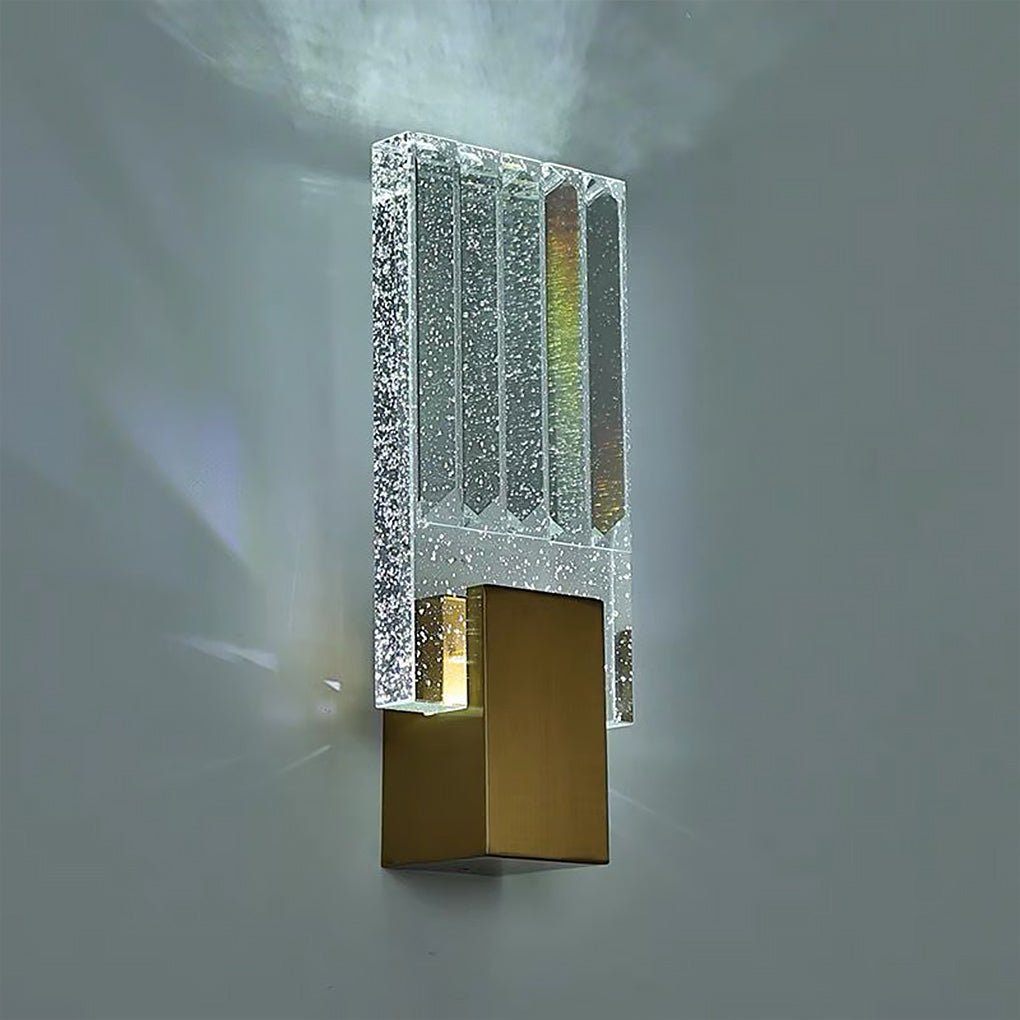Modern Crystal Wall Sconce - LED Stainless Steel Gold Finish