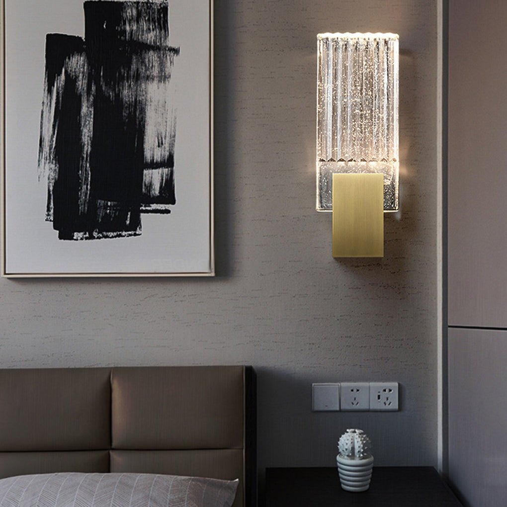 Modern Crystal Wall Sconce - LED Stainless Steel Gold Finish