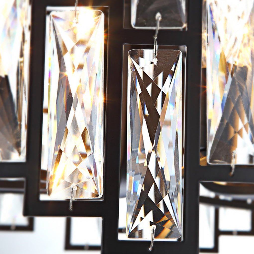Modern Crystal Chandelier with LED – Iron Frame, Three-Color Lighting