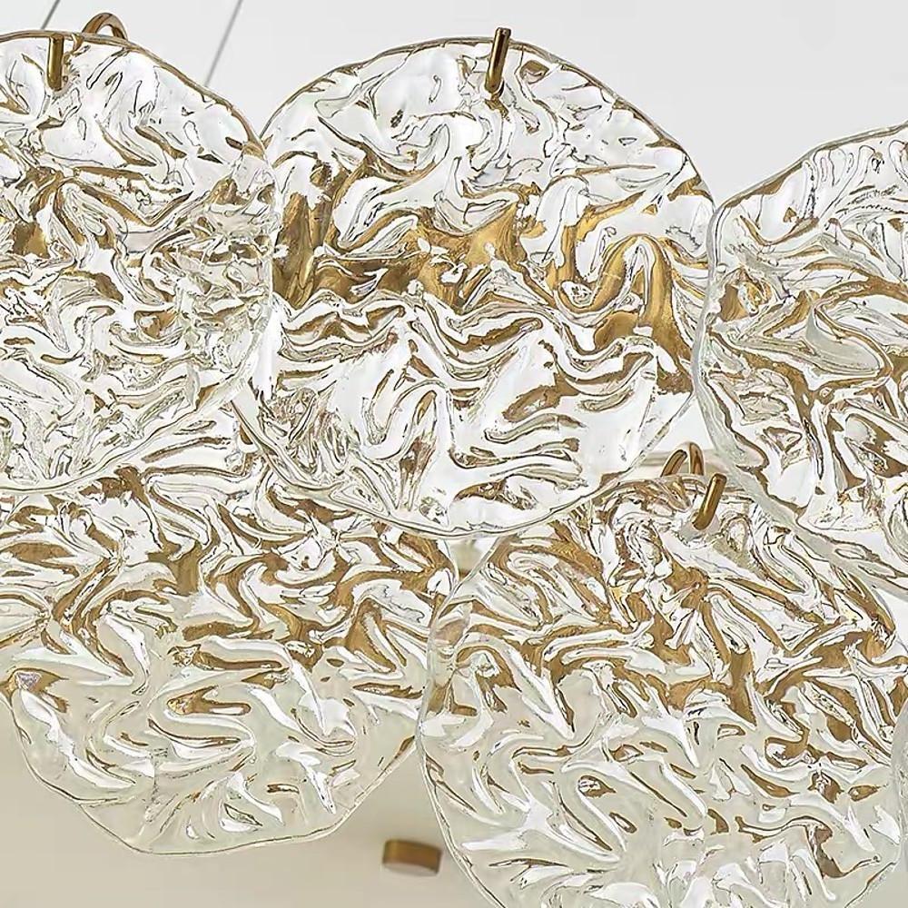 Modern Glass Shell Chandelier with LED Lighting for Dining Room