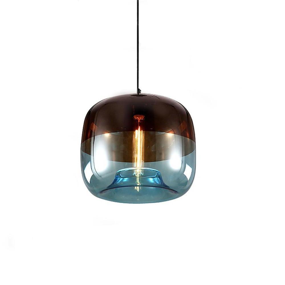 Stained Glass Globe Pendant Light Artistic Multicolor Dining Fixture