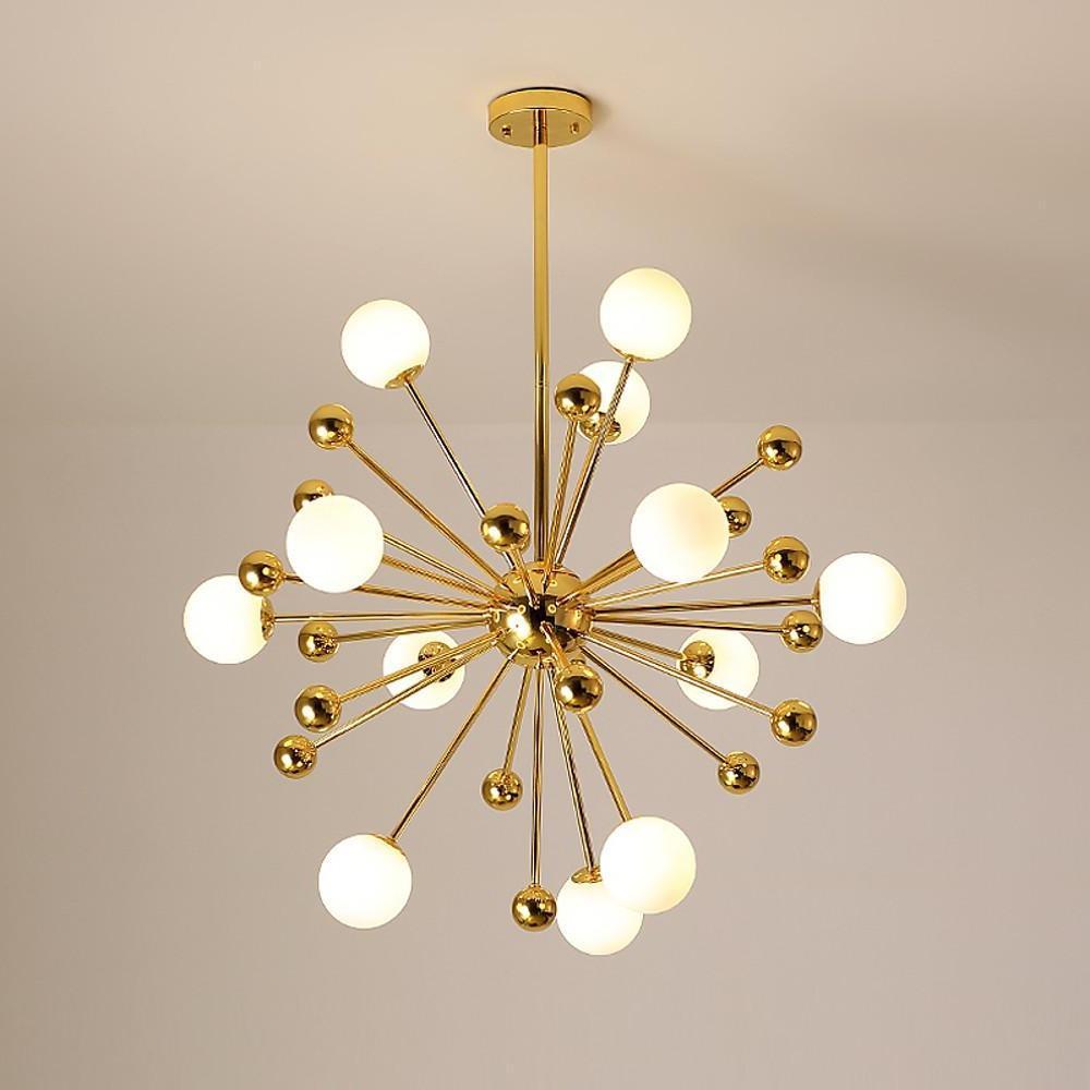 Modern Sputnik Chandelier 12-Light Globe Glass Bubble Pendant