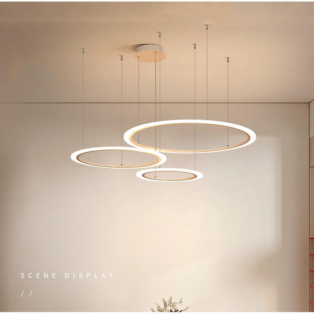 Geometric Circle LED Pendant Light with Metal & Acrylic Design