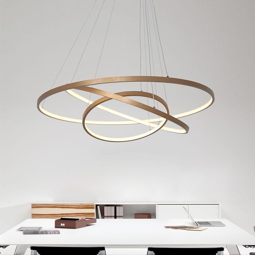 3-Ring Dimmable LED Chandelier – Modern Aluminum Pendant Light