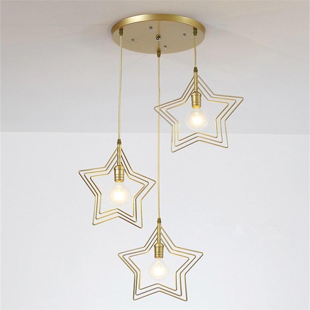 Multi Star Geometric Pendant Light - Modern Metal Hanging Fixture