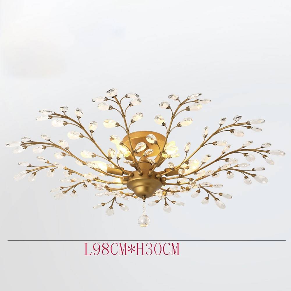 Crystal Flower Chandelier - Modern Ambient Lighting for Living Room
