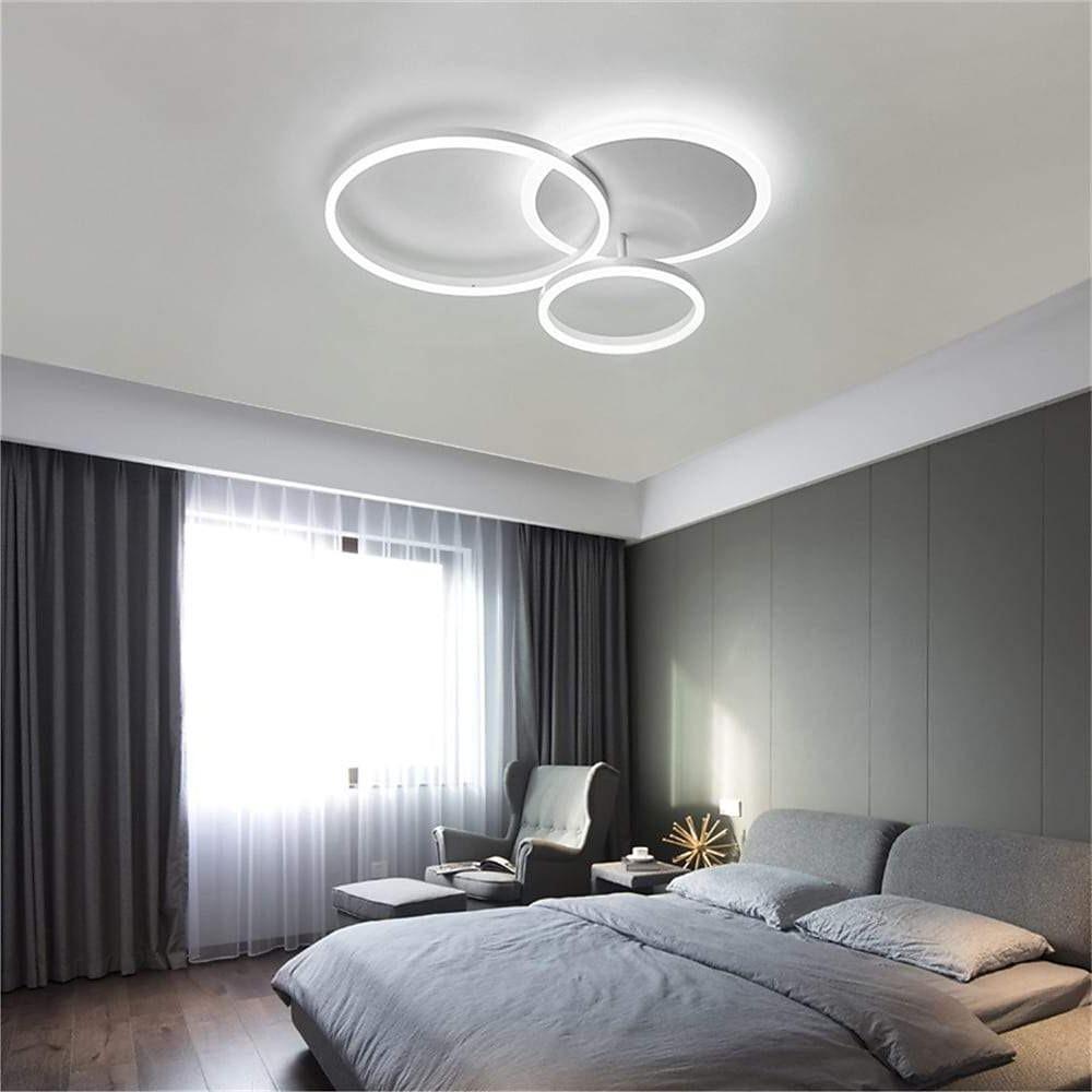 3-Layer LED Circle Flush Mount Light - Dimmable, 26"x20"